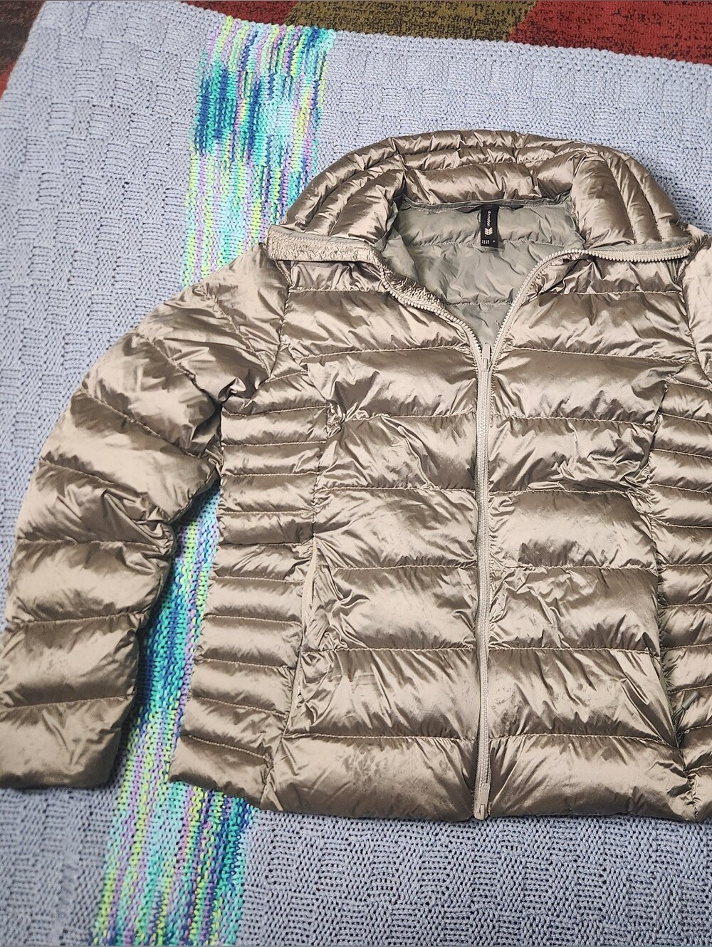 All In Motion Metallic Light Gray Puffer Jacket